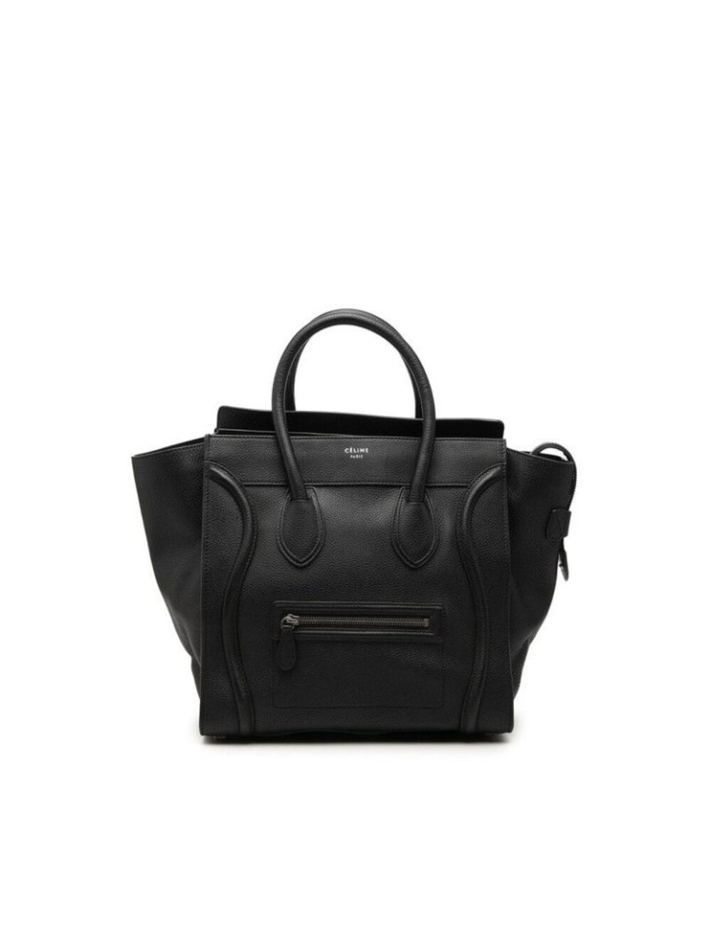Celine Luggage Mini Handbag Black Leather